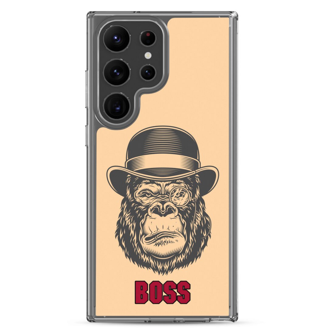 "BOSS" + Capped Monkey - Clear Galaxy Case