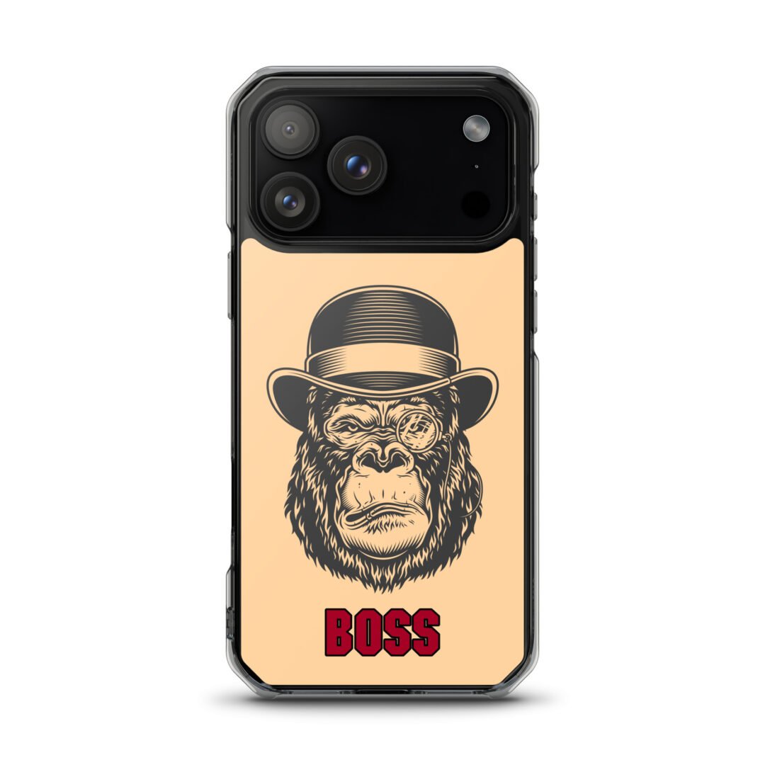 "BOSS" + Capped Monkey - Clear iPhone Case