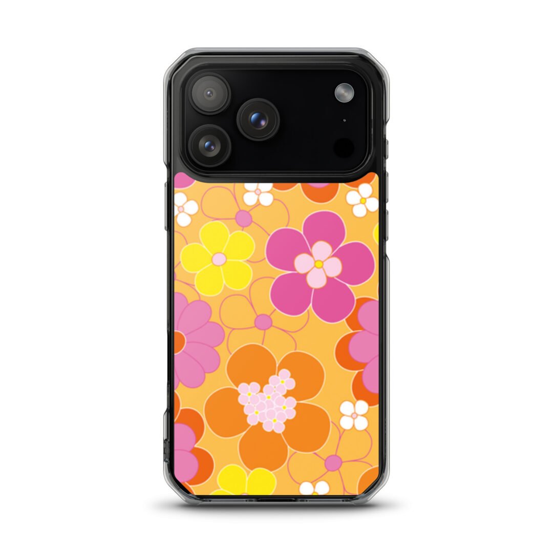 Pink/Yellow Flowers - Clear iPhone Case