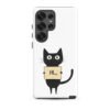 Black Cat Holding a Paper - Tough Galaxy Case