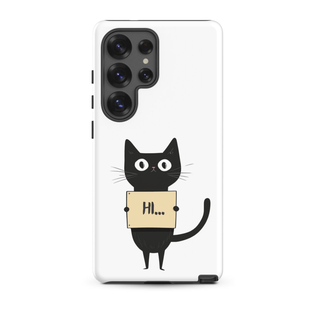 Black Cat Holding a Paper - Tough Galaxy Case