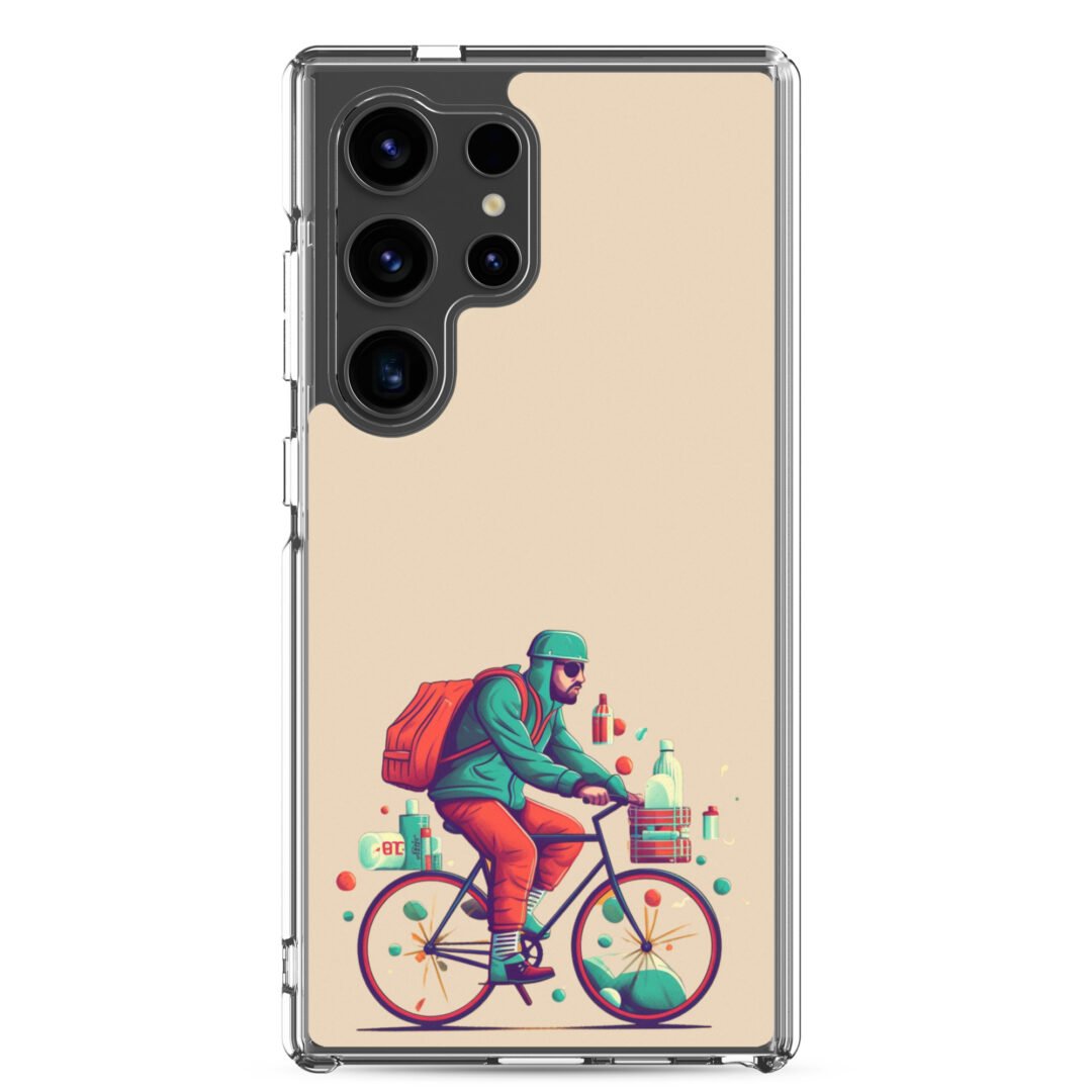 Man Riding a Bicycle - Clear Galaxy Case