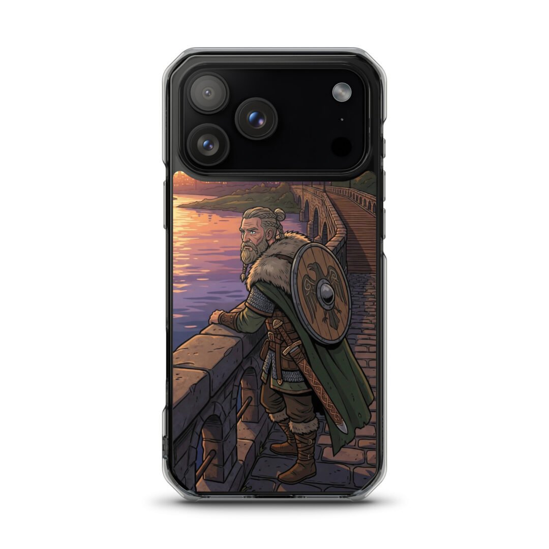 A Viking Soldier by The Lakeside - Clear iPhone Case