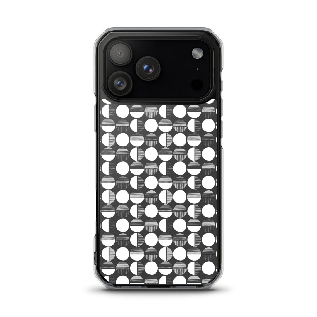 Black/White Circle - Clear iPhone Case