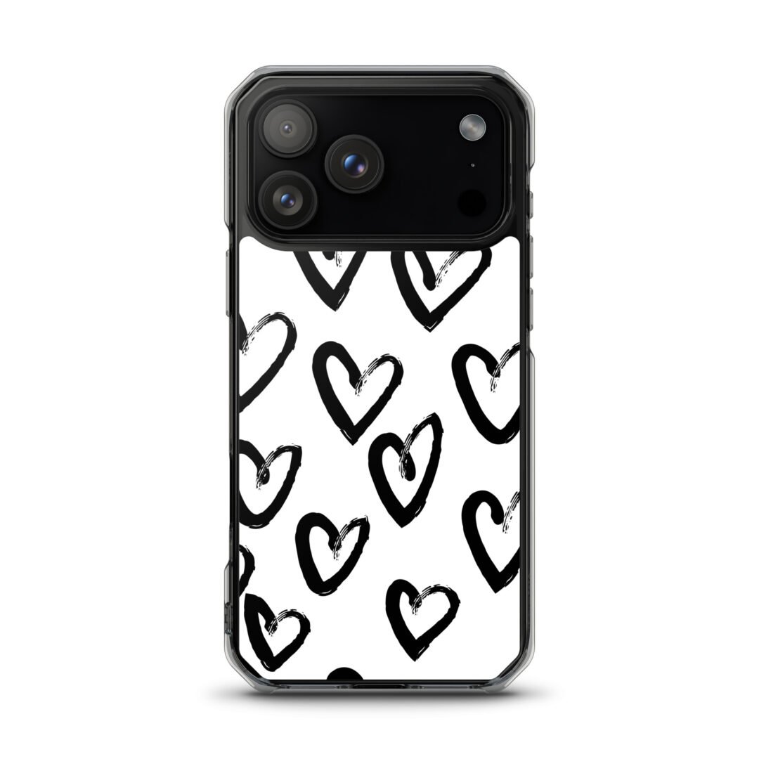 Black Ink Heart - Clear iPhone Case