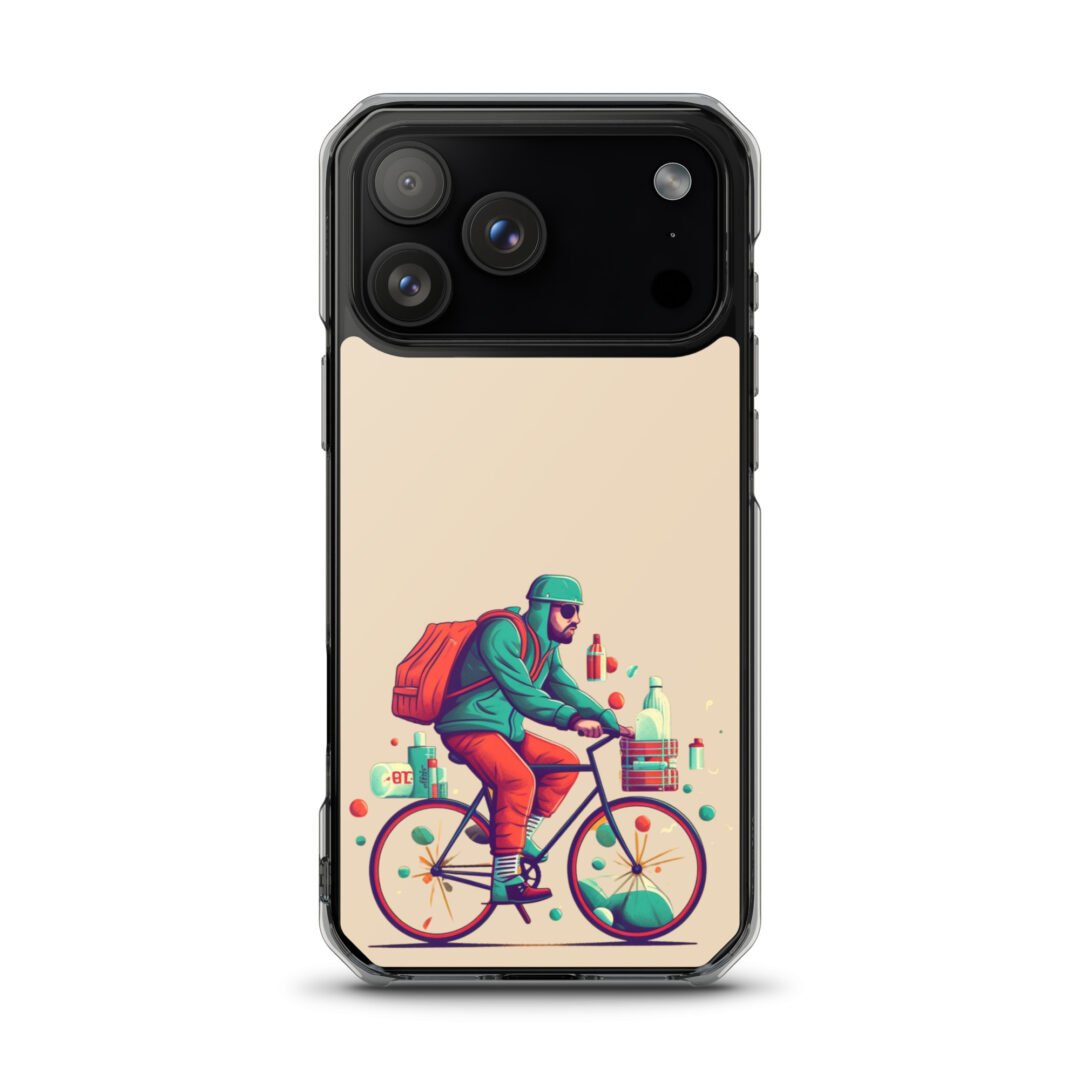 Man Riding a Bicycle - Clear iPhone Case