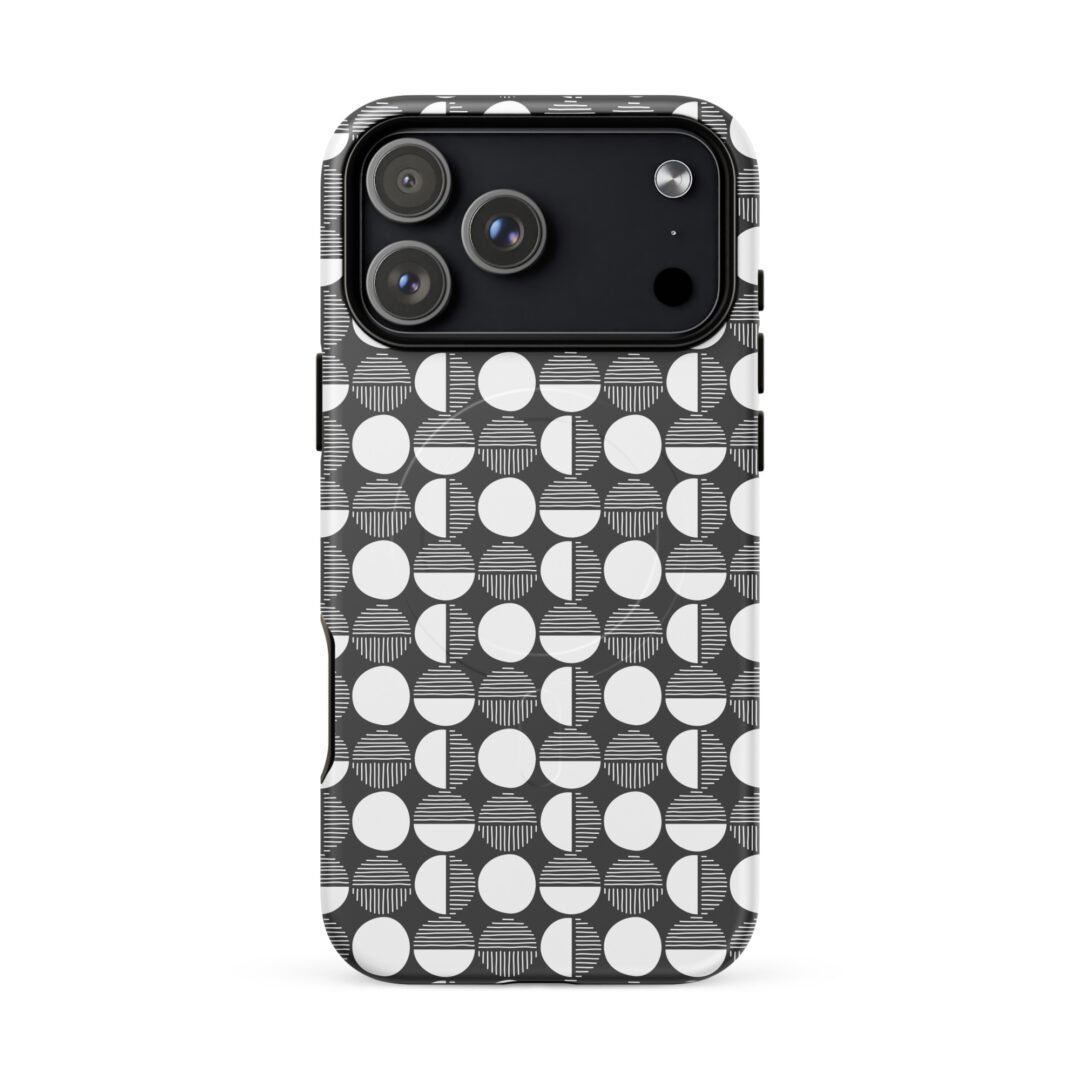 Black/White Circle - Tough iPhone Case